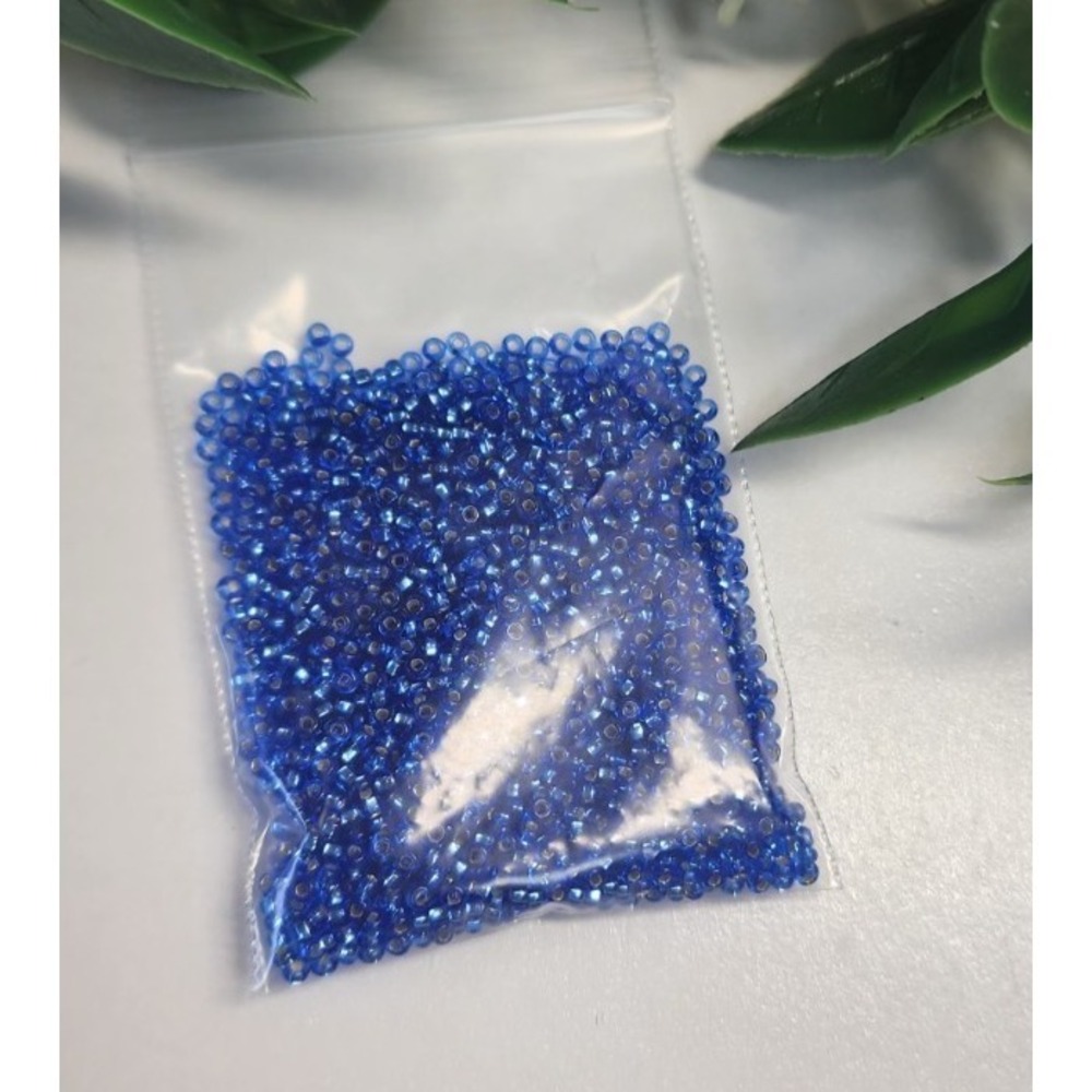 Czech Glass Beads 10/0 Preciosa Brand.  Royal Blue Crystal Color. Bag  15 Gr.